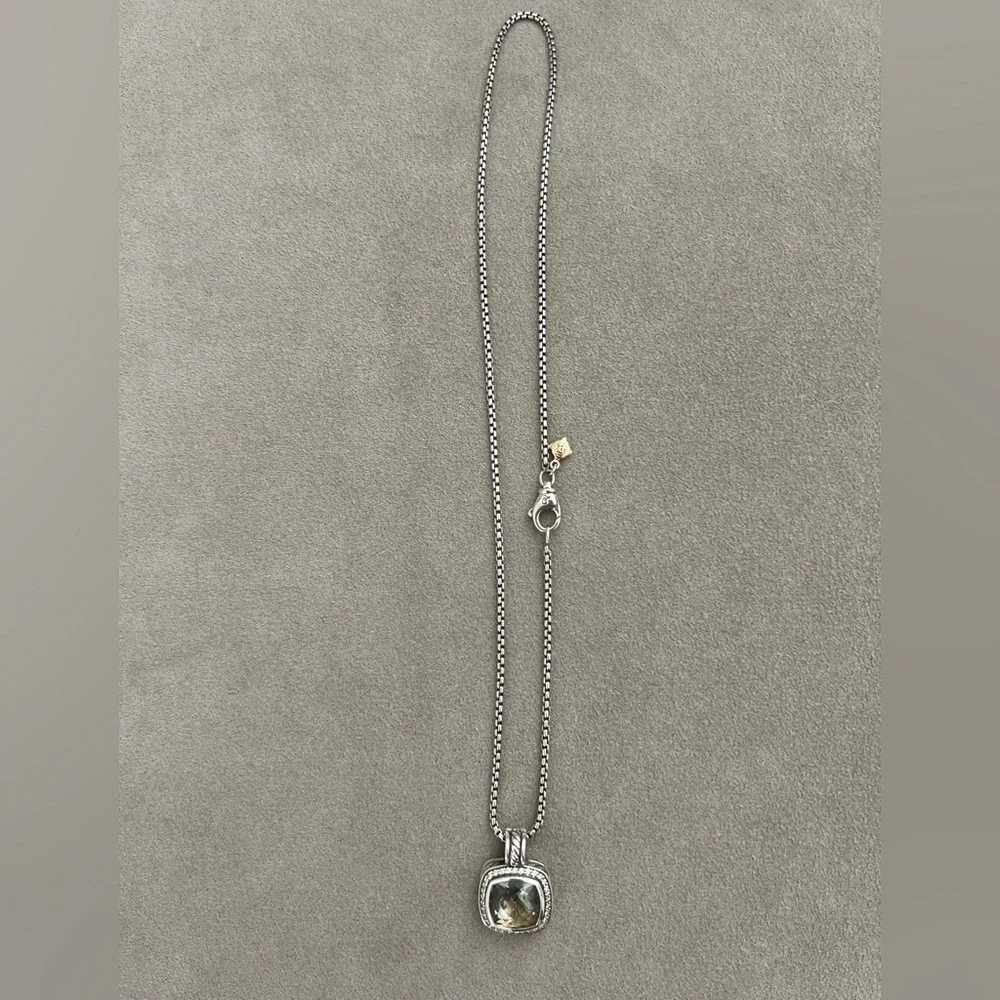 Authentic David Yurman Albion Prasiolite Pendant Sterling Silver - Picture 3 of 7